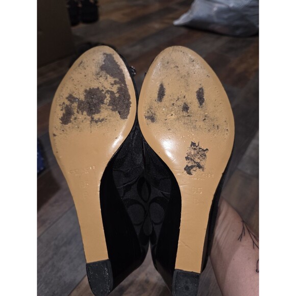 Gorgeous COACH Paola II Black Wooden Wedge BEAUTIFUL TIMELESS & CLASSIC 6.5 - Picture 8 of 13